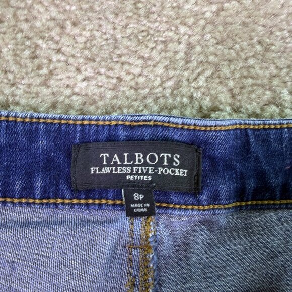 Talbots Petites Flawless Womens Crop Jeans Sz 8P Blue Mid Rise 30x23 E634 - Picture 5 of 13